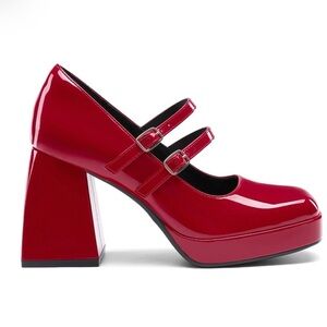 Dream Pairs Red Patent Mary Jane Heels